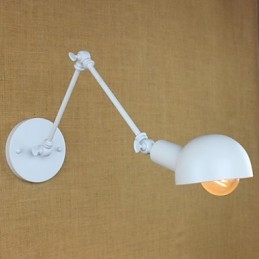 Moderne witte lange arm dubbele smeedijzeren wandlamp woonkamer hal slaapkamer nachtkastje studeerkamer