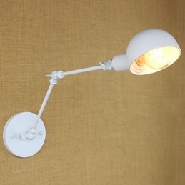 Moderne witte lange arm dubbele smeedijzeren wandlamp woonkamer hal slaapkamer nachtkastje studeerkamer