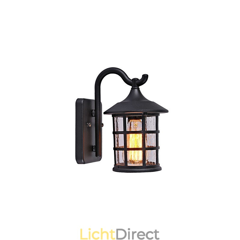 Antieke rustieke ijzeren waterdichte buitenwandlamp vintage lantaarn licht roestig matzwart gang gang wandlamp