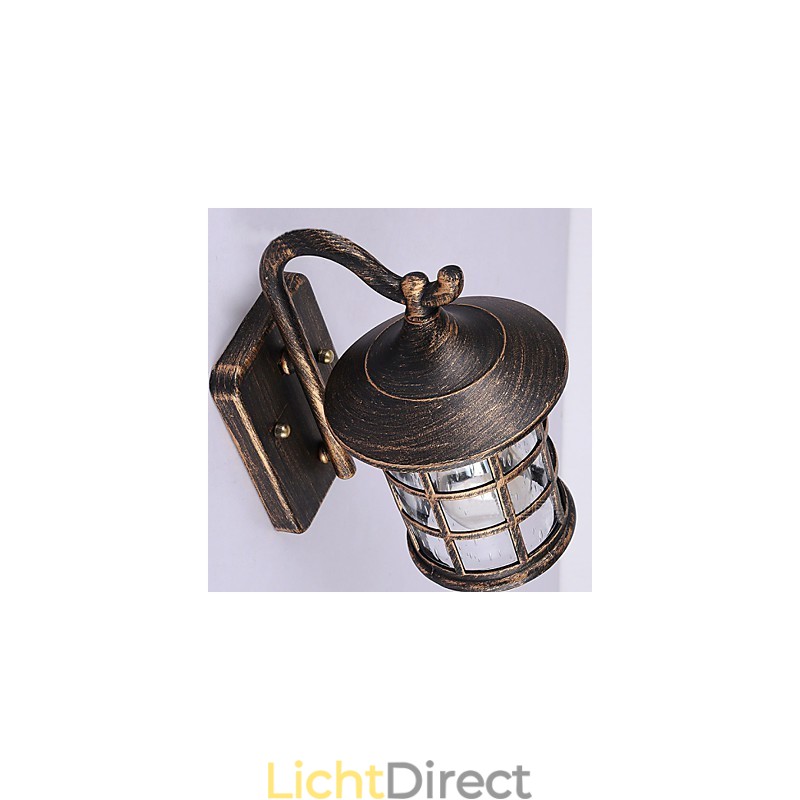 Antieke rustieke ijzeren waterdichte buitenwandlamp vintage lantaarn licht roestig matzwart gang gang wandlamp