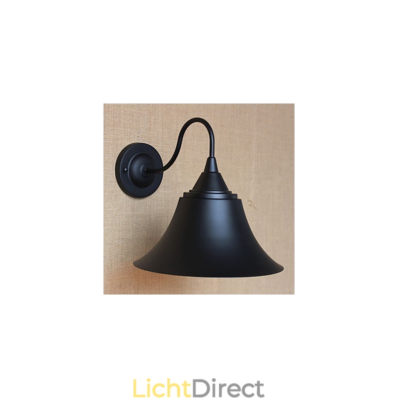Amerikaanse Country Creatieve Persoonlijkheid Eenvoudige Kledingwinkel IJzeren Zwarte Hoorn Decoratieve Wandlamp