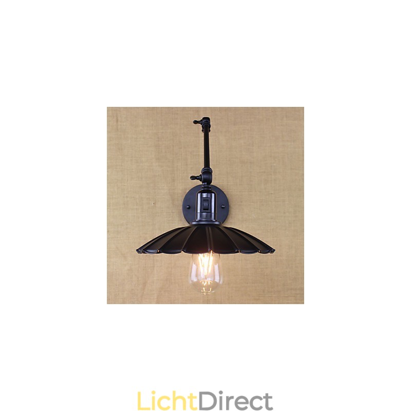 Slaapkamer Bedlamp Hotel Engineering Restaurant Retro Matte Zwarte Riem Lange Arm Dubbele Schakelaar Muur