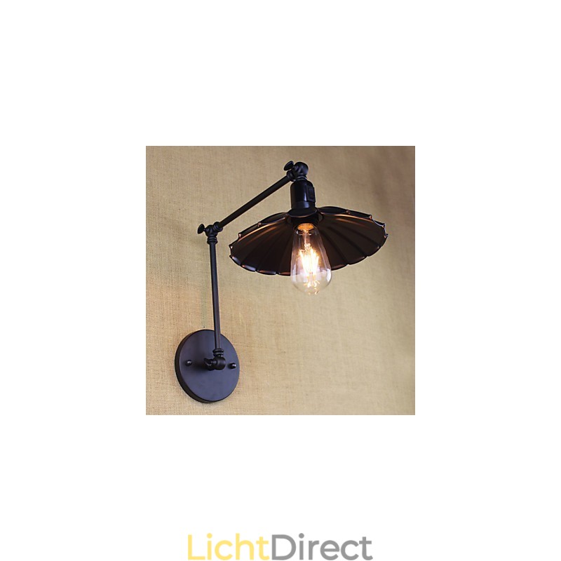 Slaapkamer Bedlamp Hotel Engineering Restaurant Retro Matte Zwarte Riem Lange Arm Dubbele Schakelaar Muur