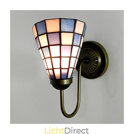 15CM Hedendaagse en gecontracteerde glas-in-loodlamp Wandlamp Inn Blauwe en witte vierkante lichten 15CM Hedendaagse en gecontracteerde glas-in-loodlamp Wandlamp Inn Blauwe en witte vierkante lichten