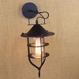 Retro kledingwinkel restaurant scène decoratieve wandlamp