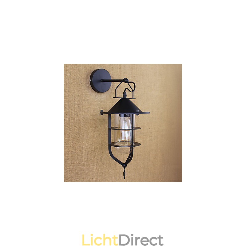 Retro kledingwinkel restaurant scène decoratieve wandlamp