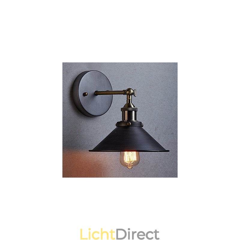 Industriële Vintage Edison Simplicity 1-lichts wandlamp Eetkamer Studeerkamer Kantoor Gang Metalen wandlamp
