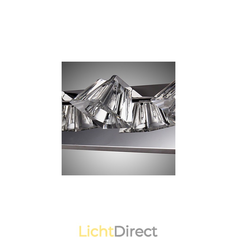 Moderne wandlamp met glazen kap 4 lampen spiegelfront