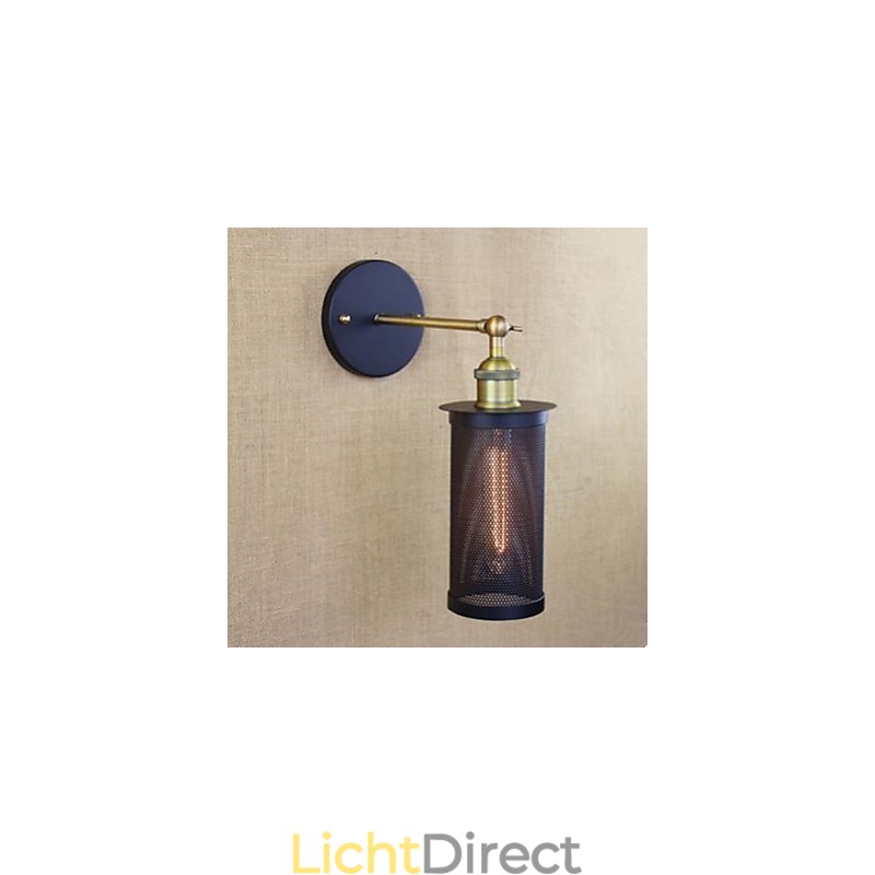 Wandlamp Smeedijzer Met IJzeren Net
