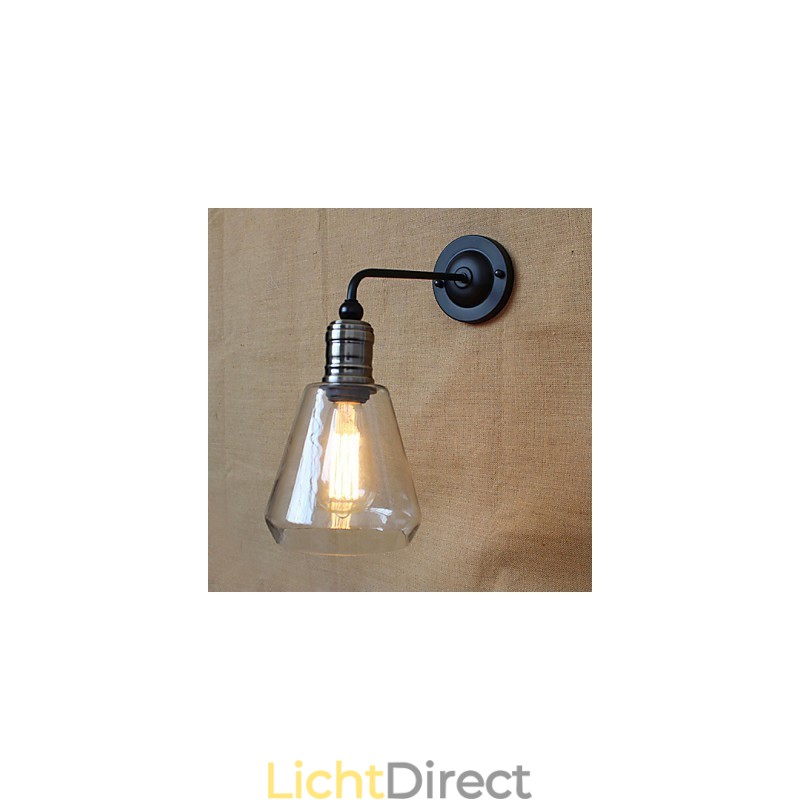 Transparante glazen wandlamp in mediterrane Amerikaanse landelijke stijl