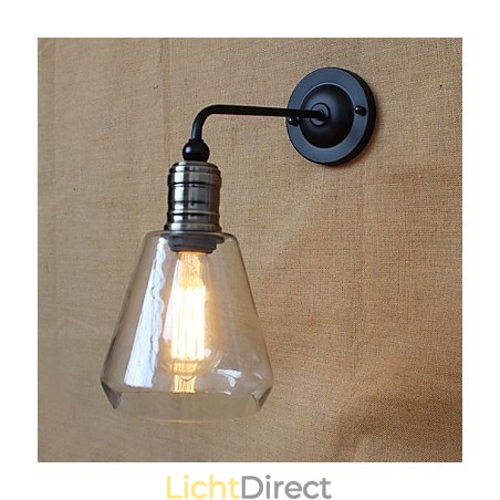 Transparante glazen wandlamp in mediterrane Amerikaanse landelijke stijl