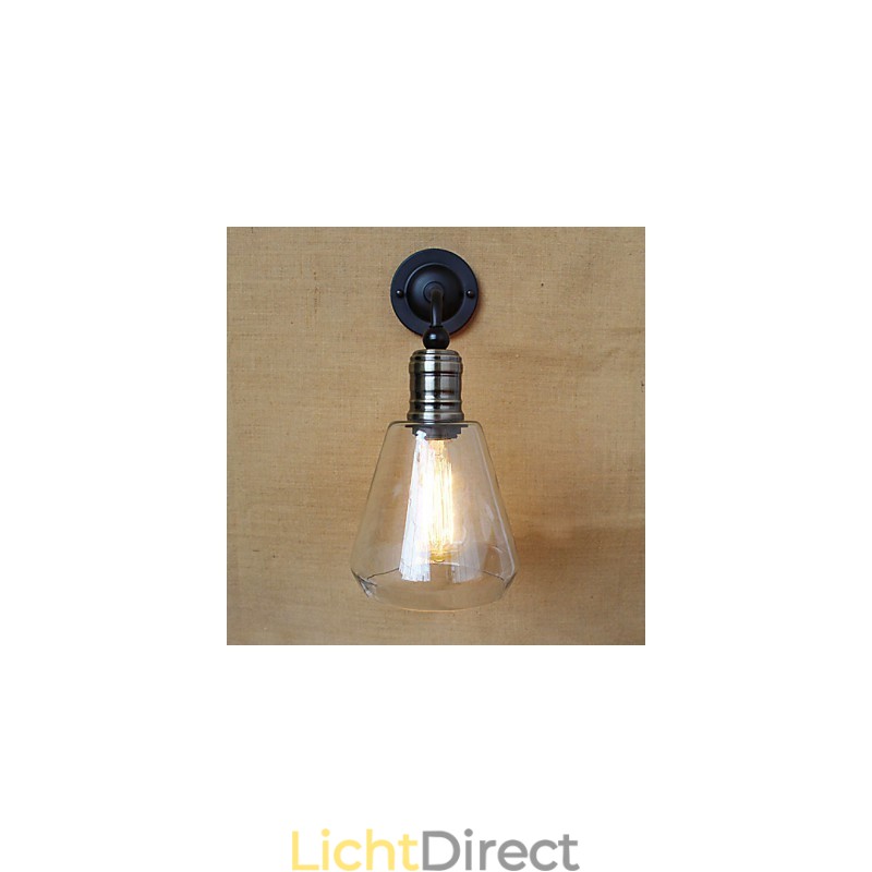 Transparante glazen wandlamp in mediterrane Amerikaanse landelijke stijl