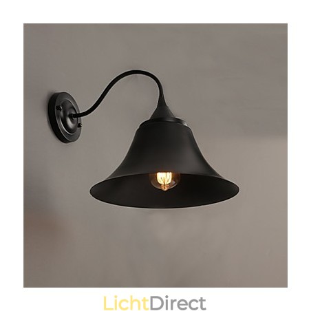 Designer Duds Loft Style Oude Zwarte IJzeren Kap Wandlamp Designer Duds Loft Style Oude Zwarte IJzeren Kap Wandlamp