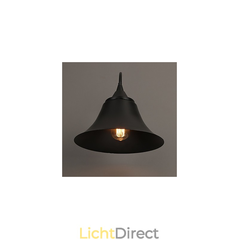 Designer Duds Loft Style Oude Zwarte IJzeren Kap Wandlamp