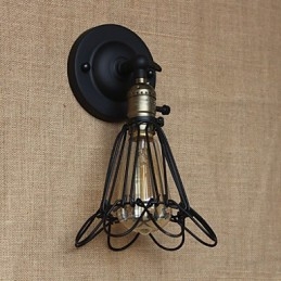 Amerikaanse industriële stijl decoratieve wandlamp ijzeren gaashekwerk