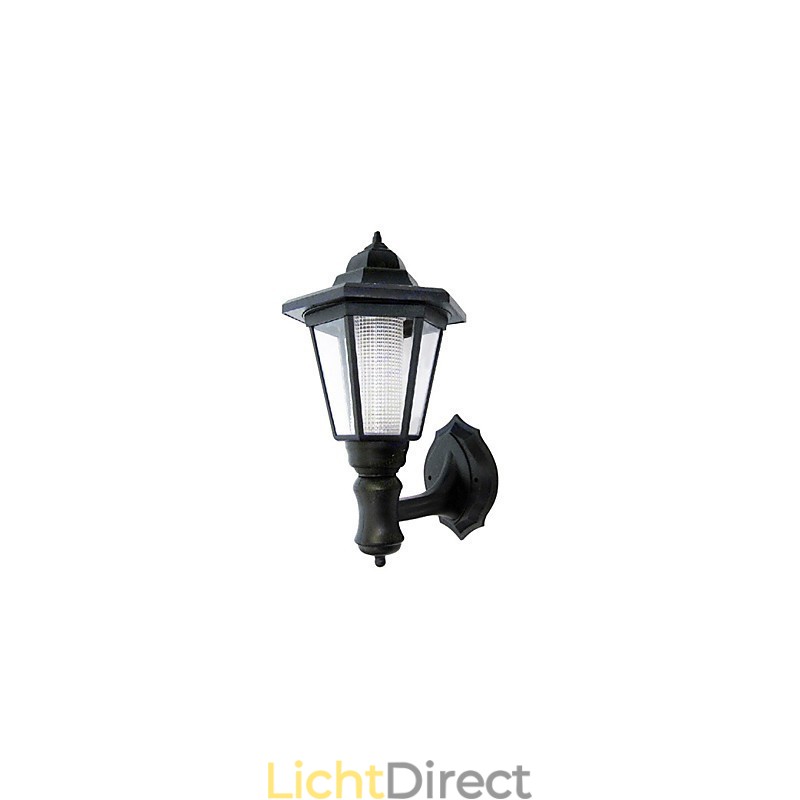Zonne-energie wandlamp zwarte kap