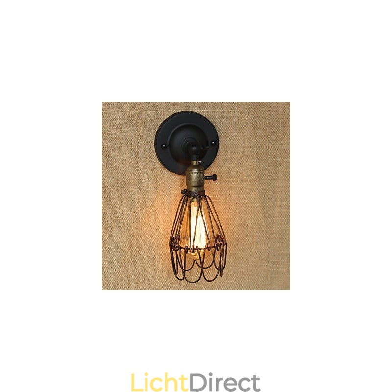 Amerikaanse industriële stijl hek roestig ijzer gaas decoratieve wandlamp