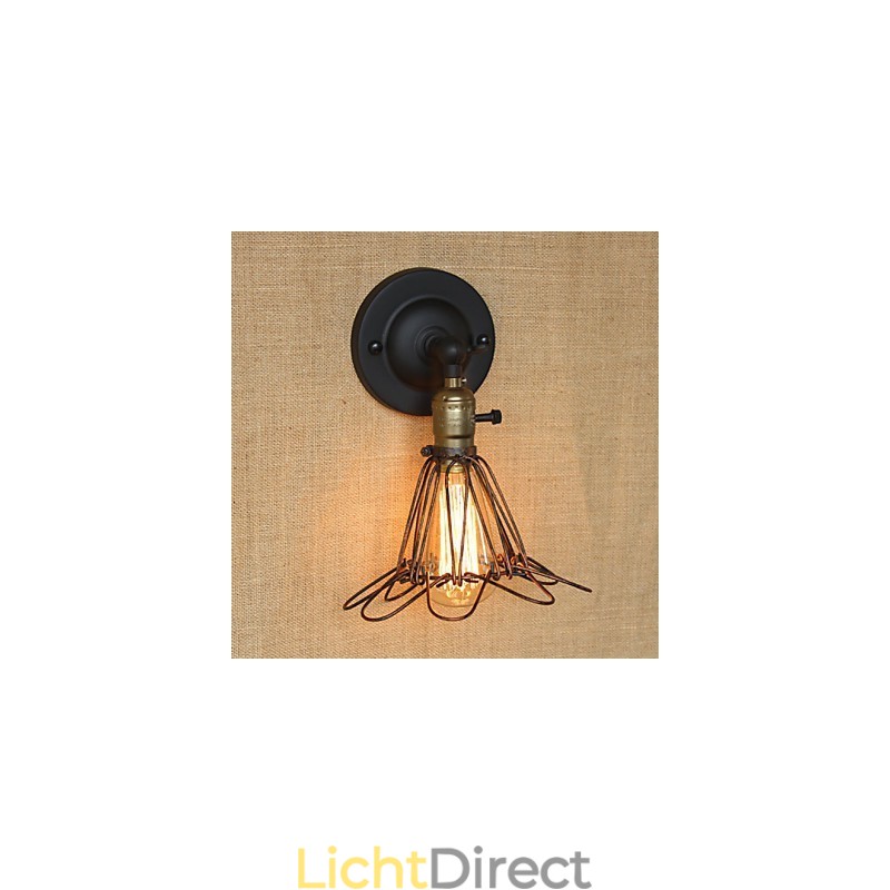 Amerikaanse industriële stijl hek roestig ijzer gaas decoratieve wandlamp