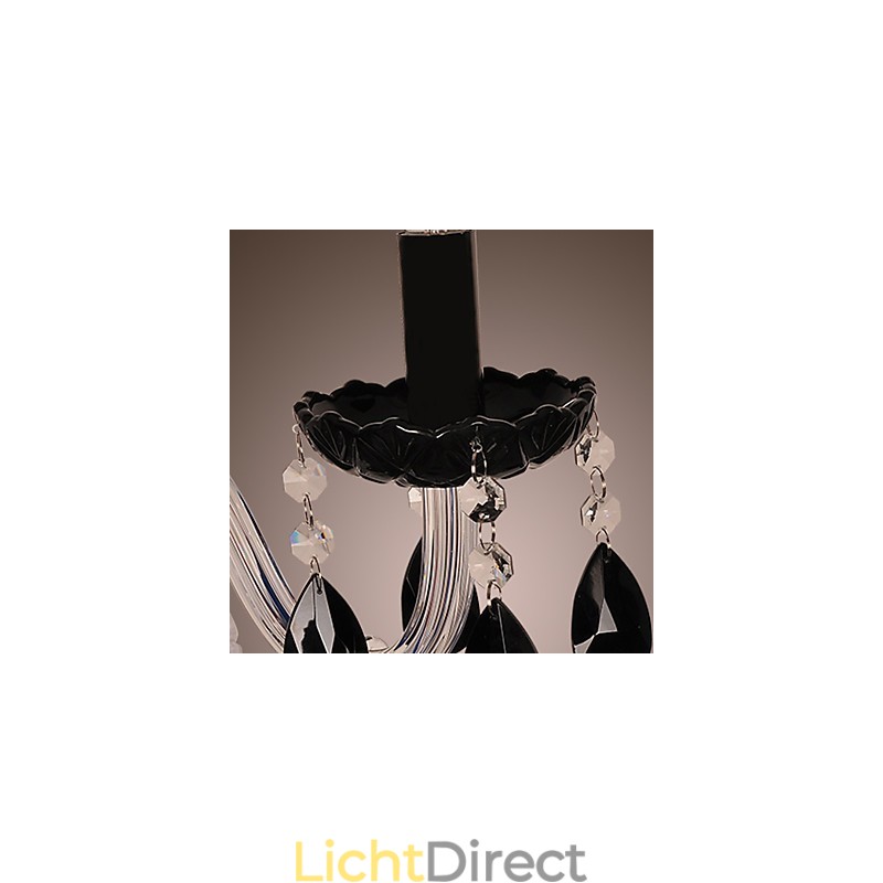 Zwarte kristallen wandlamp met kaarslamp