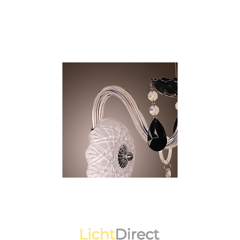 Zwarte kristallen wandlamp met kaarslamp