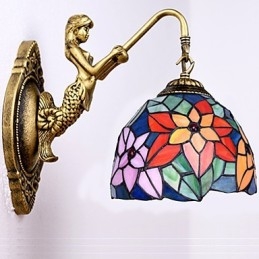 Europees gecontracteerd landelijk creatief smeedijzeren wandlamp glazen lampen