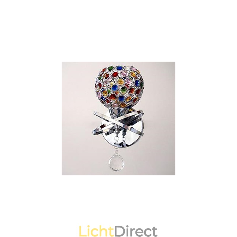 Enkele kop kristallen wandlamp