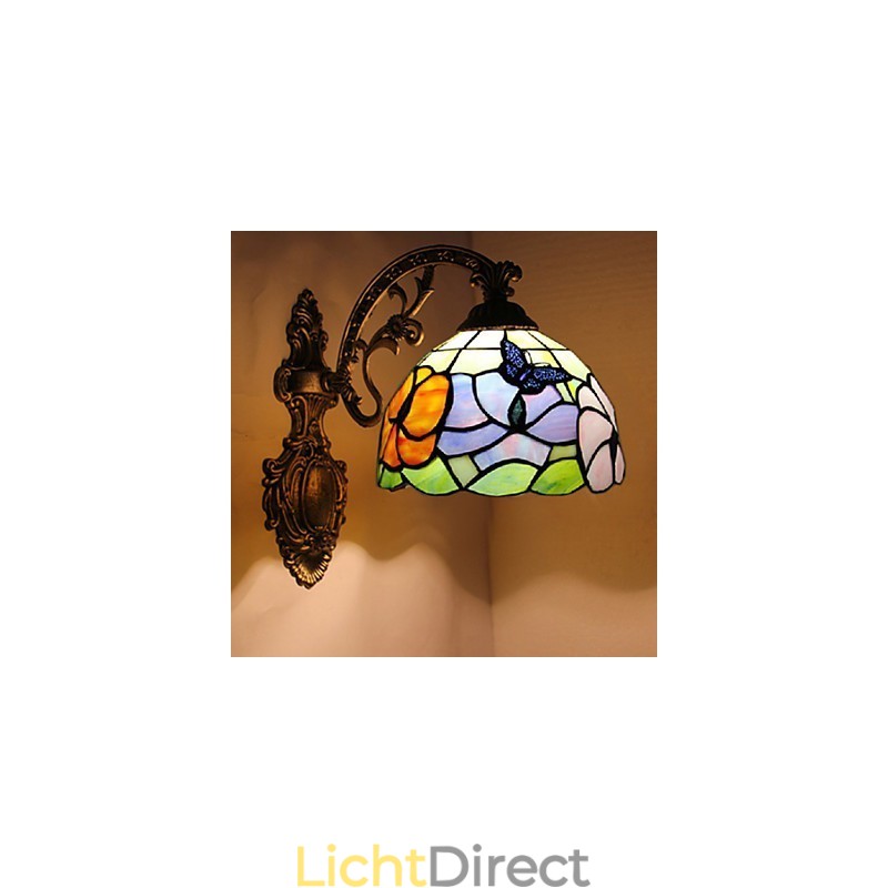 Europees Mediterrane Gecontracteerde Landelijke Creatieve Smeedijzeren Wandlamp Glazen Verlichting
