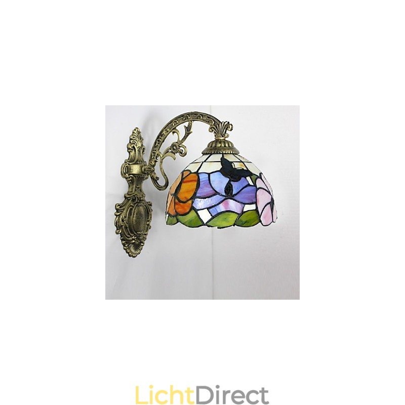 Europees Mediterrane Gecontracteerde Landelijke Creatieve Smeedijzeren Wandlamp Glazen Verlichting