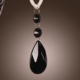 Zwarte kristallen wandlamp met kaarslamp