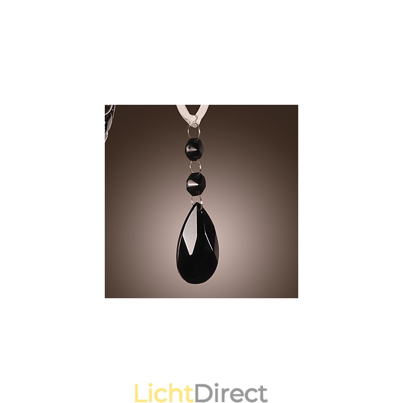 Zwarte kristallen wandlamp met kaarslamp