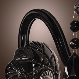 Zwarte kristallen wandlamp met kaarslamp