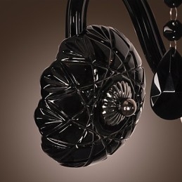 Zwarte kristallen wandlamp met kaarslamp