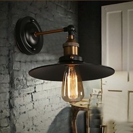 Creatieve Nordic Light enkele kop zwarte paraplu wandlamp herstelt oude manieren licht