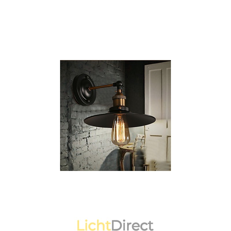 Creatieve Nordic Light enkele kop zwarte paraplu wandlamp herstelt oude manieren licht
