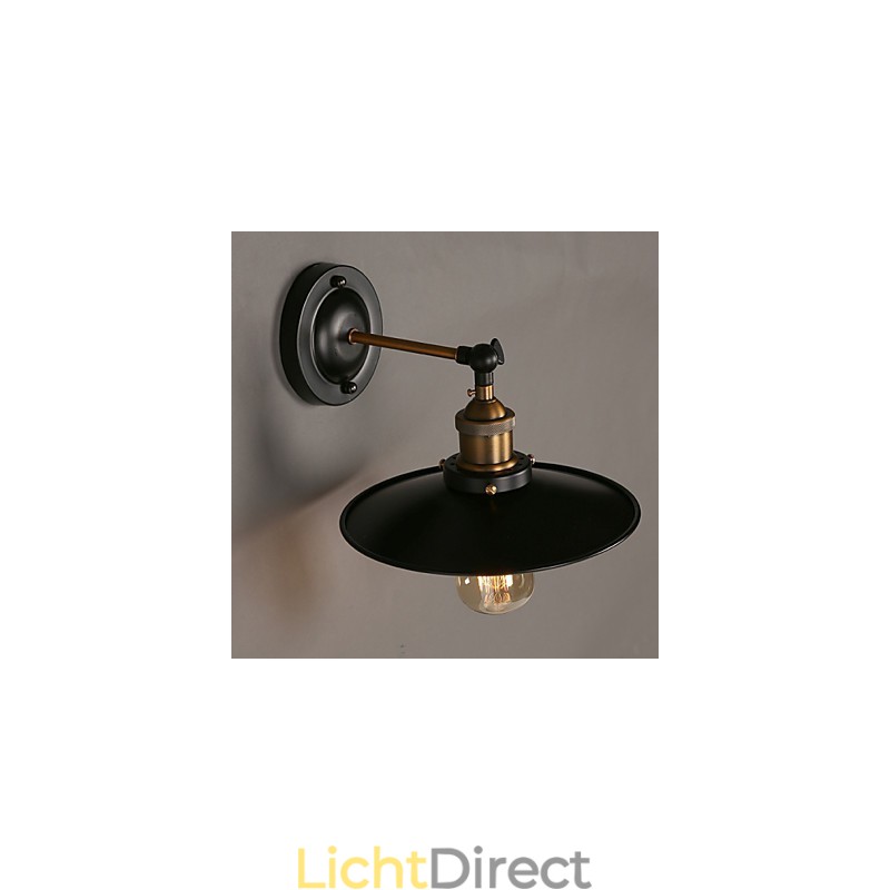 Creatieve Nordic Light enkele kop zwarte paraplu wandlamp herstelt oude manieren licht