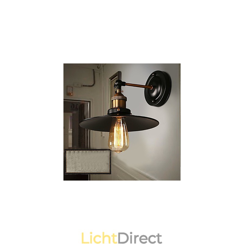 Creatieve Nordic Light enkele kop zwarte paraplu wandlamp herstelt oude manieren licht