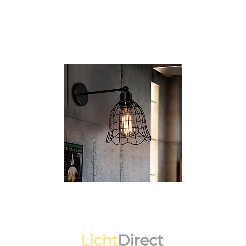 Enkele kop industriële wind wandlamp gecontracteerd Europa type wandlamp smeedijzeren lamp