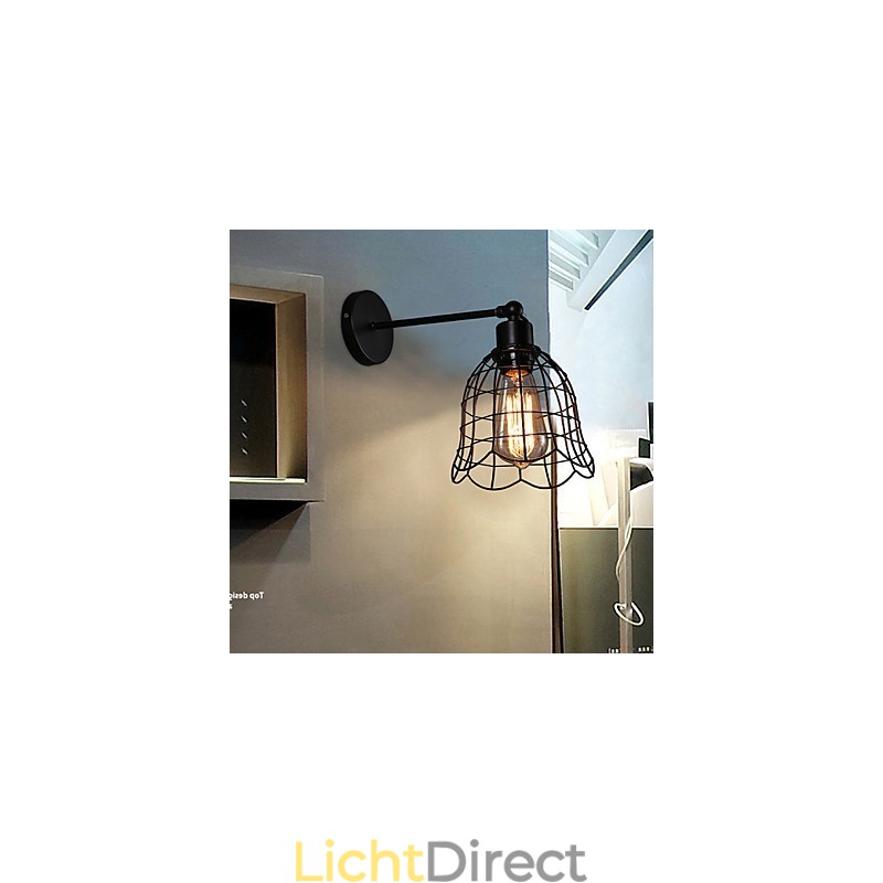 Enkele kop industriële wind wandlamp gecontracteerd Europa type wandlamp smeedijzeren lamp