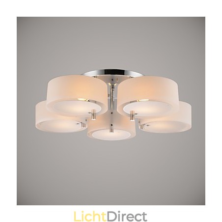Moderne, eigentijdse plafondlamp met 5 lampen van metaal Moderne, eigentijdse plafondlamp met 5 lampen van metaal