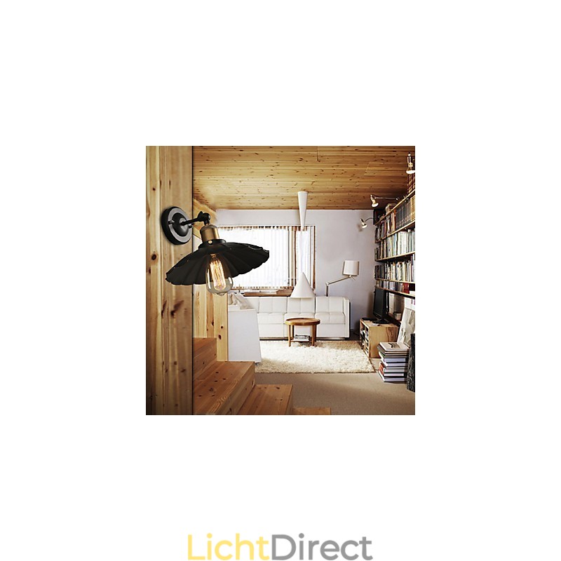 Creatieve trap die oude manieren herstelt Enkelvoudige zwarte jurk smeedijzeren wandlamp
