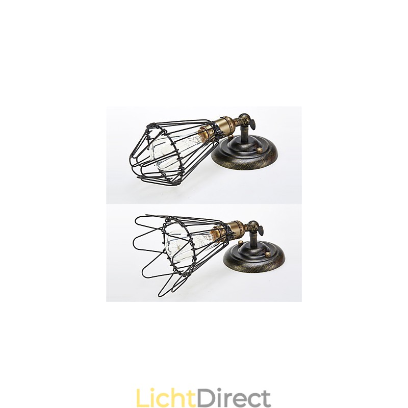 Vintage Stijl Industriële Openen en Sluiten Licht Wandlamp Kooilamp Loft Herstellende Oude Manieren Wandlamp