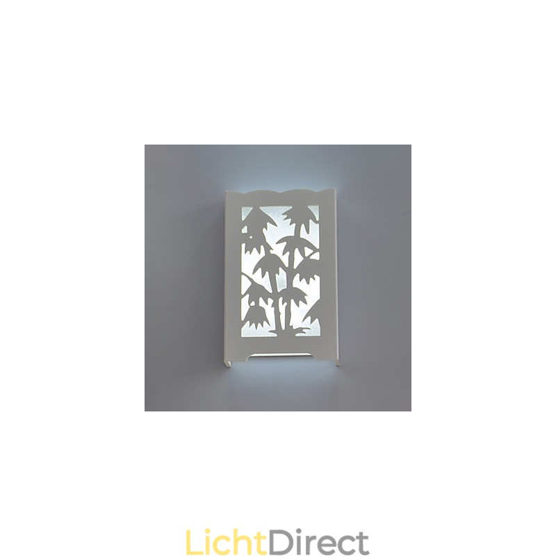 Moderne creatieve witte snijpatronen of ontwerpen op houtwerk Bamboe wandlampverlichting