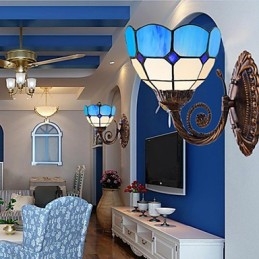 Europa Type Herstellende Oude Manieren Wandlamp Creatieve Mediterrane Glazen Verlichting