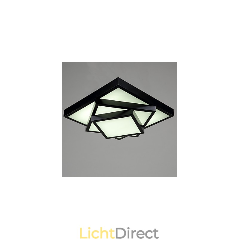 Vierkante plafondlamp voor inbouw, modern en eigentijds, metaal