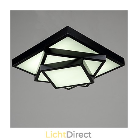 Vierkante plafondlamp voor inbouw, modern en eigentijds, metaal Vierkante plafondlamp voor inbouw, modern en eigentijds, metaal