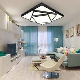 Vierkante plafondlamp voor inbouw, modern en eigentijds, metaal