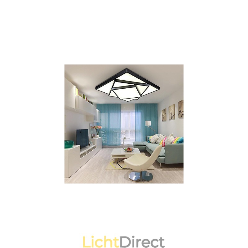 Vierkante plafondlamp voor inbouw, modern en eigentijds, metaal