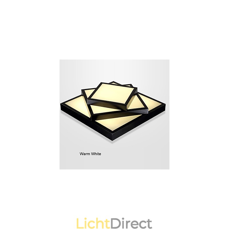 Vierkante plafondlamp voor inbouw, modern en eigentijds, metaal
