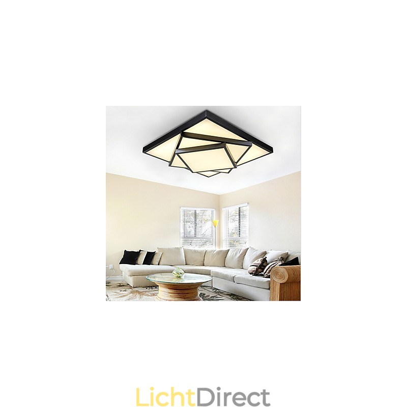 Vierkante plafondlamp voor inbouw, modern en eigentijds, metaal