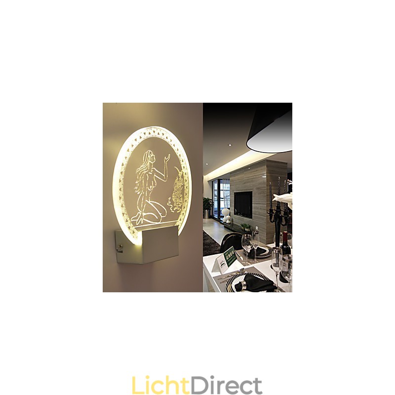 Acryl Wandlamp PVC Lamp Licht Chip Modern Hedendaags Metaal 5W
